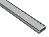 Алюминиевый накладной профиль 15,2x6 мм, L=2 м с матовым экраном, с заглушками и крепежом, графит (SP261GR)