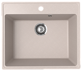 Односекционная кухонная мойка 580x500 с отверстием под смеситель, кварц, цвет песок (Forte 580-10)