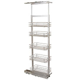 Пенал выкатной, 5 полок, направляющие полного выдвижения с доводчиком, выс. 1400-1700 мм, гл. 480 мм, шир. 240-350 мм (PTJ-012-F300)