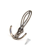 Крючек мебельный трехрожковый, цвет темный античный никель (HE205DAN)