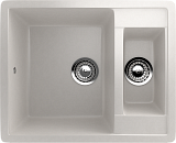 Мойка кухонная прямоугольная, две чаши без крыла, искусственный камень, цвет ультра-белый (ES-21/341)
