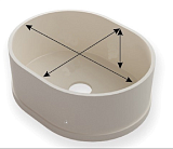 Мойка из искусственного камня овал 500х400 мм, чаша 180 мм, из материала заказчика (390/2)