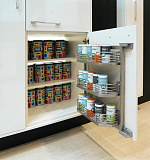 Комплект, Тандем Сайд 600 мм, H 600, Арена КЛАССИК, Рама + 2 полки, цвет ХРОМ, цвет дна Серый, антислип (0036920005)